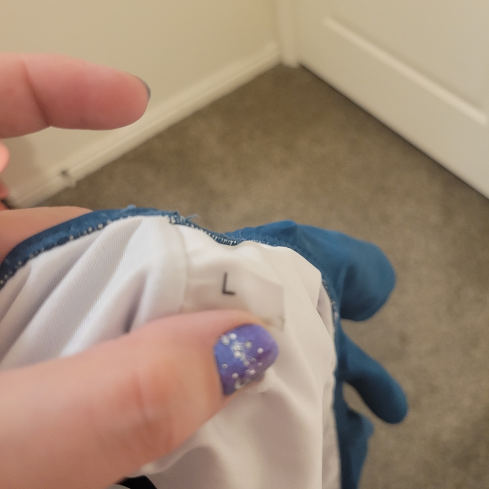 One-Shoulder Ruffle Blue Top - Picture 2 of 2